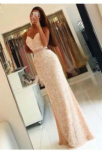Sheath Sequin Criss Cross Prom Dress with Slit LBQ0131