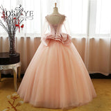 Vintage Flower Long Sleeves Puffy Tulle Long Prom Dress,Quinceanera Dresses PFP0865