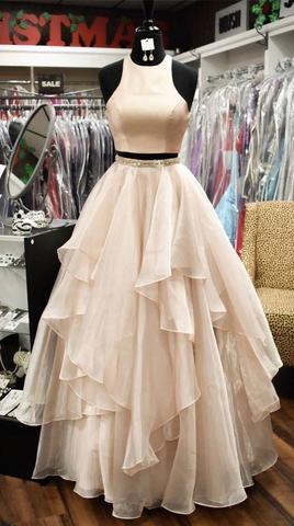 strapless open back dress Sparkle Sweetheart Champagne Prom Dress with Side-Slit – Dreamdressy