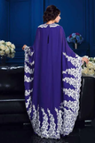 Promfast A-Line Princess Scoop Appliques Long Sleeves High Neck Chiffon Mother of the Bride Dresses PFM0015