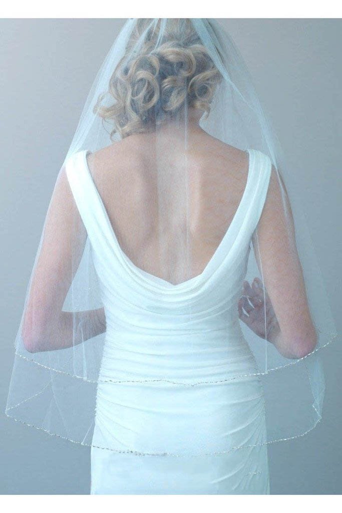 2 Tier Hip Length Blusher Wedding Veils PFWV0015 – Promfast