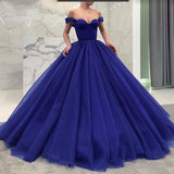 Fashionable Poofy Ball Gown Off the Shoulder Prom Dresses PFP0137