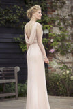 Sexy Chiffon A-Line 2019 Cheap Pink Bridesmaid Dresses,Long Prom Dress PFB0058