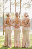 Sexy Short Sleeves Sequins Bling Long Bridesmaid Dresses 2019 PFB0067