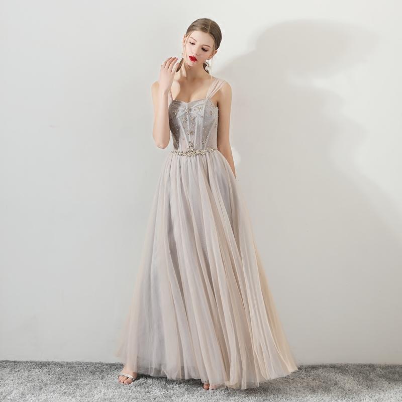 Gorgeous A-Line Tulle Beading Long Prom Dress Evening Gown with Cape, DP5217