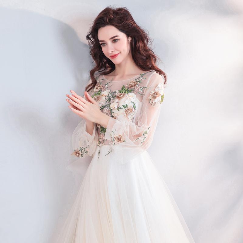 A-Line/Princess Cold-Shoulder Appliques Tulle Prom Dresses with Feathers