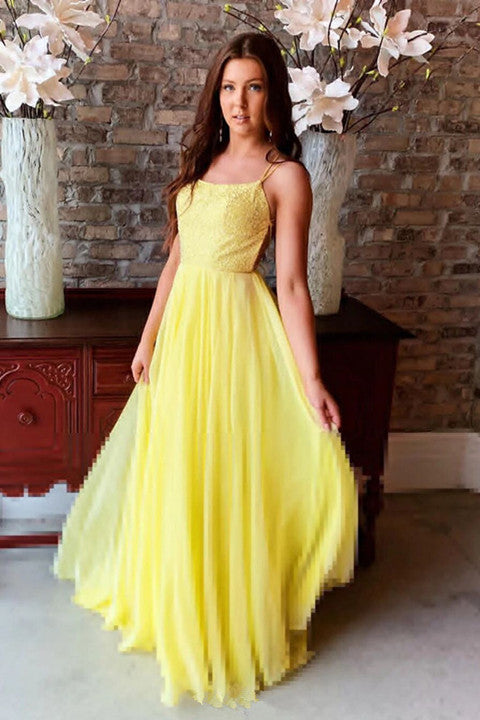 green emerald velvet dress Flowy Yellow Chiffon Long Prom Gown Sexy Backless Evening Dresses PFP1 –  Promfast