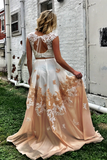 Promfast Cheap Princess Party Dress, Two Piece Long Prom Dress with Open Back for Sale PFP1964