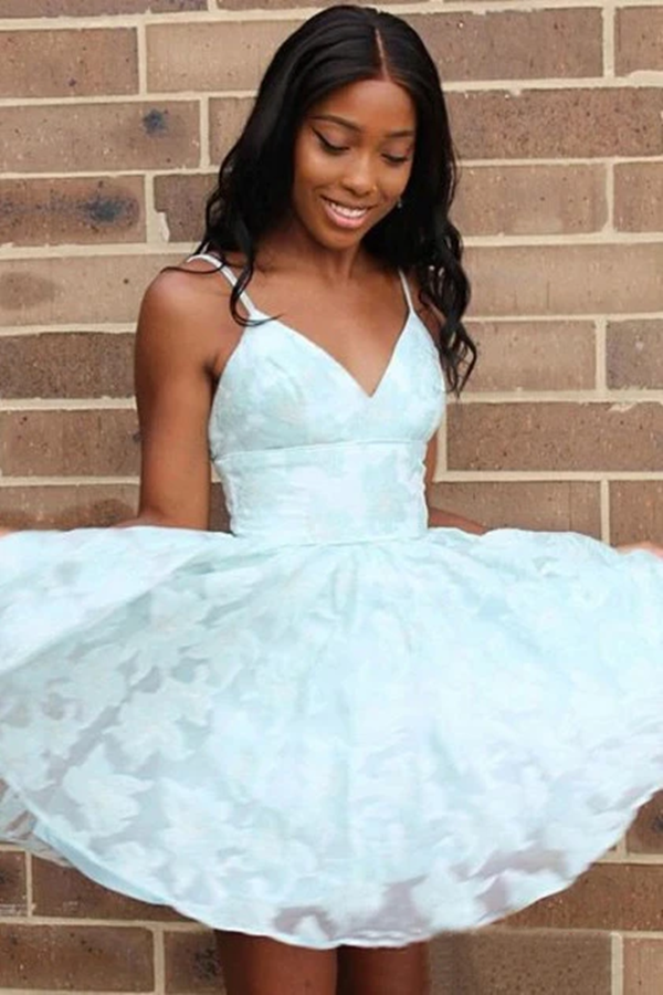 Promfast Cute A Line V Neck Lace Light Mint Green Short Homecoming Dre Promfast Cute A Line V Neck Lace Light Mint Green Short Homecoming Dre