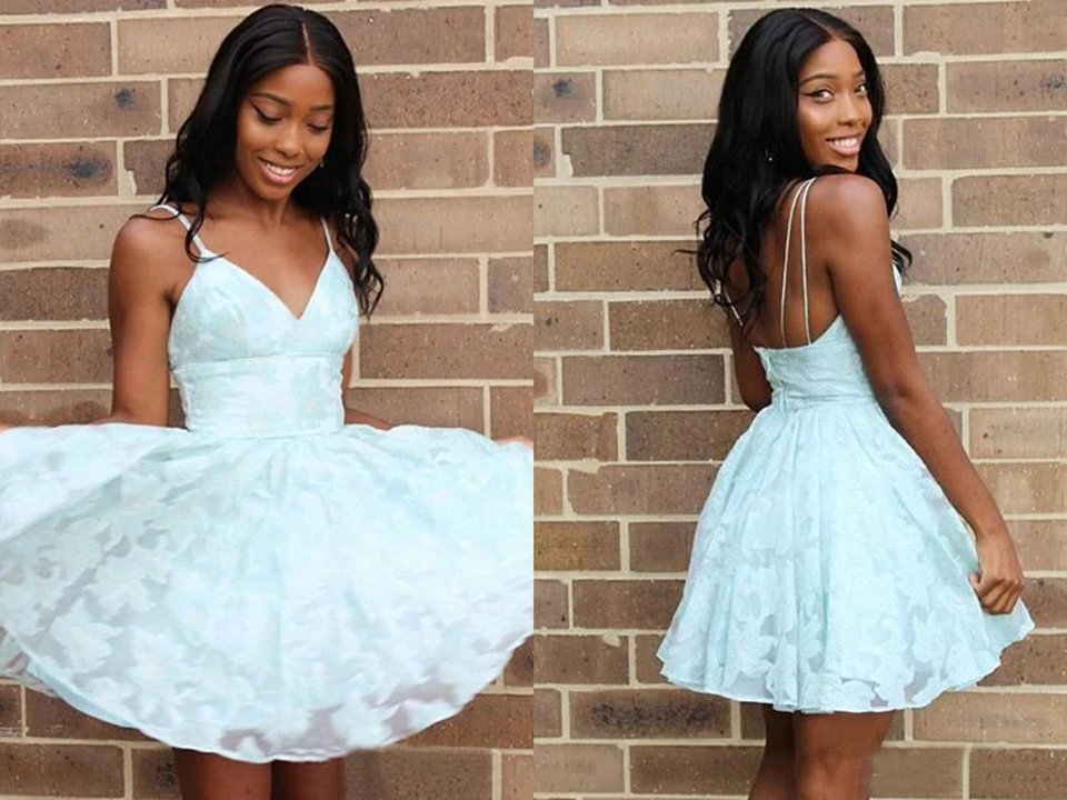 Promfast Cute A Line V Neck Lace Light Mint Green Short Homecoming Dre Promfast Cute A Line V Neck Lace Light Mint Green Short Homecoming Dre