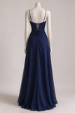 Long blue prom dress