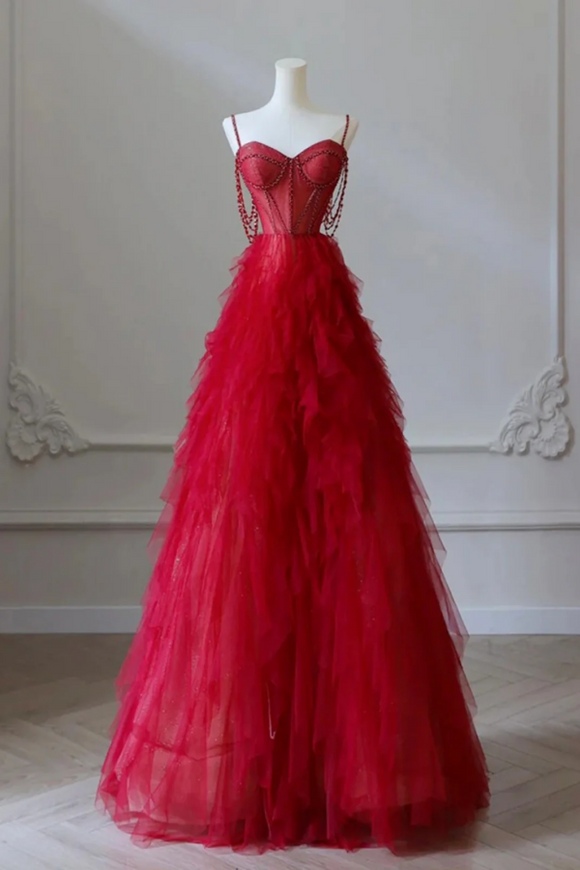 red homecoming dresses long A Line Vintage Tea-length Prom Dress Sexy Party Dress JK735|Annapromdress Anna PromDress The dress is a standard size make with moderate stretch Long Red Homecoming Dresses -