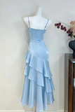 Cute Blue Mermaid Long Prom Dresses, Long Formal Graduation Dresses PFP3020
