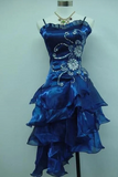 A-line Cute Organza Beaded Layers Straps Homecoming Dress, Sweetheart Short Formal Dress
