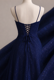 Long blue prom dress