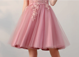 Chic A Line Off The Shoulder Tulle Pink Charming Short Prom Dress Homecoming Dress PFH0461