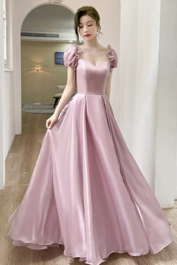 Lovely Soft Pink Floor Length Party Dress, Tulle A Line Evening Prom Dress PFP2446
