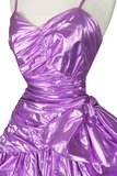 Vintage 80s 50s prom party dress sleeveless hi neck full skirt PFP2559