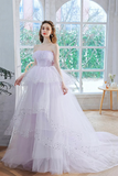 Lavender Tulle Sequins Long Prom Dress, Beautiful Evening Dress Party Dress PFP2569