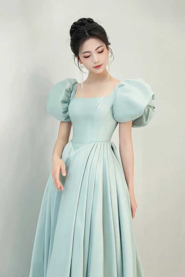 green emerald velvet dress Light Green Corset A Line Short Homecoming Dress with 3D Flowers main image 0