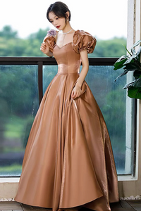 Cute Satin Long Prom Dresses, A Line Evening Dresses PFP2585