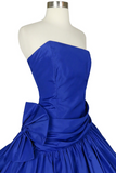 Vintage 80s 50s Blue Prom Party Dress, Prom Dress PFP2596