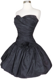 Vintage 80s Black Strapless Sweetheart Prom Dresses PFP2600