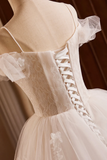 Ivory Spaghetti Strap Lace Beaded Party Dress, Ivory Floor Length A Line Prom Dress PFP2615