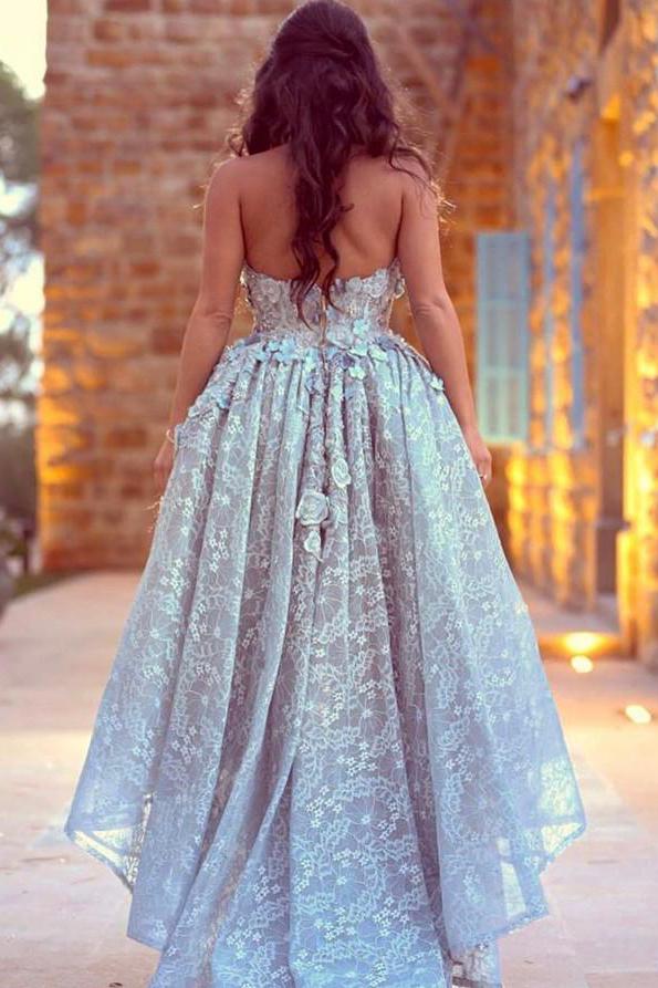 Cheap Lace Sweetheart High Low Ball Gown Prom Dresses For Teens,Gradua Promfast Cheap Lace Sweetheart High Low Ball Gown Prom Dresses For Teens,Gradua Promfast