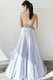 A Line Halter Chiffon Prom Dresses, Beading Long Evening Party Dress PFP0501