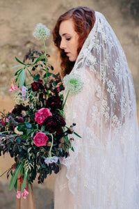 All Over Lace Unique Mantilla Church Bridal Veil