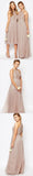 Gorgeous Sequins Top Halter Romantic A Line Short Long Bridesmaid Dresses PFB0011