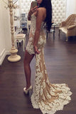 High Low Evening Dress Party Gown,Sexy Lace Sweetheart Mermaid Prom Dresses,Formal Gown PFP0863