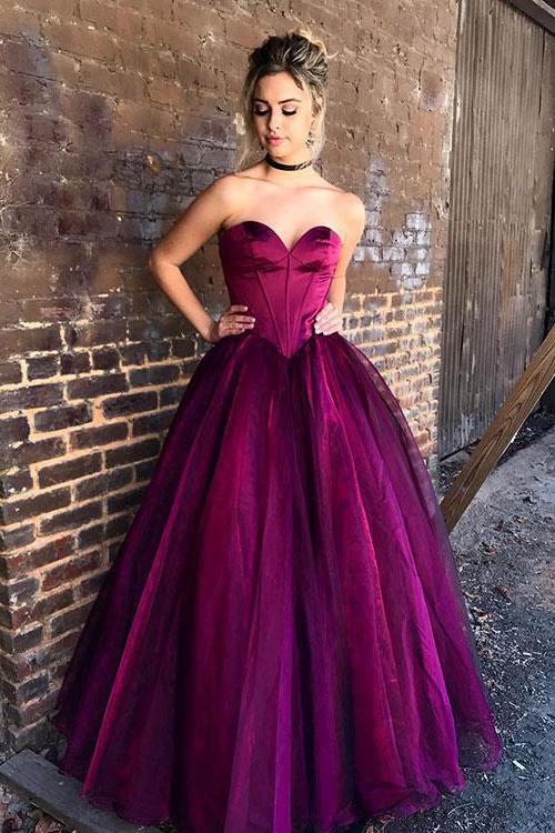 Stylish Sweetheart Purple Tulle Long Prom Dress,Formal Evening Dresses Promfast Stylish Sweetheart Purple Tulle Long Prom Dress,Formal Evening Dresses Promfast