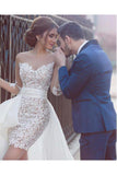 Luxurious Sheath Sweetheart Tulle Lace High Low Wedding Dresses PFW0119