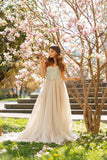 Princess A-line Spaghetti Straps Tulle Sweetheart Prom Dresses With Lace Appliques PFP0908