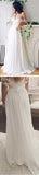 Popular Off the Shoulder Long A-line Ivory Chiffon Sexy Beach Wedding Dresses PFW0128