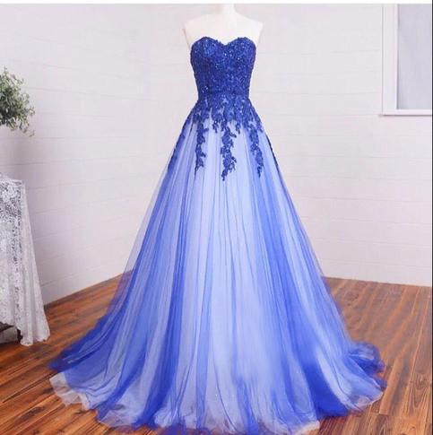 Long Sweetheart Lace Beading Elegant Modest Royal Blue Prom Dresses,Ba Promfast Long Sweetheart Lace Beading Elegant Modest Royal Blue Prom Dresses,Ba Promfast