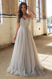 Princess A-Line Spaghetti Straps Floor-Length Beading Prom Dress/Wedding Dresses PFP0983