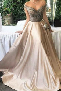 Elegant A-Line Off-Shoulder Long Ball Gown Satin Prom/Evening Dress PFP0991