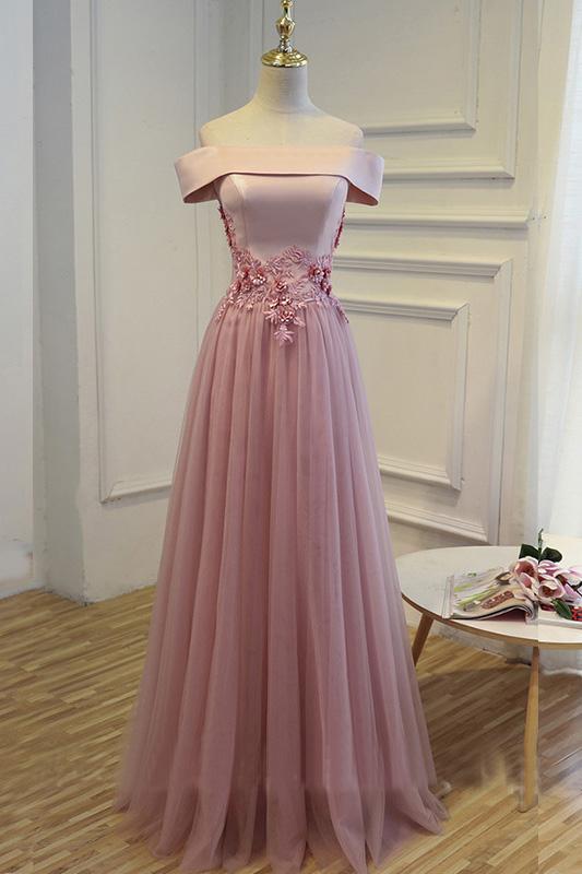 Cheap Pink Long Party Evening Dress 2019 Lace Up Women Formal Prom Gown PFP0994