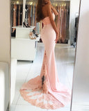 Sexy Backless Mermaid Satin Prom Dress with Train,Long Open Back Evening Dress PFP1013
