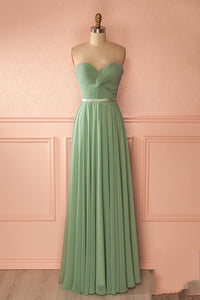 Simple Chiffon Plus Size Sweetheart Prom Dress, Lace-up Back Pleated Prom Dress PFP1016