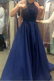 Royal Blue Beading Princess Ball Gown Prom Dress,2019 Sexy Party Dress For Teens PFP1019
