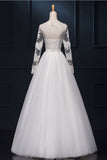 Elegant Handmade Puffy Long Sleeves Lace Wedding Dresses PFW0284