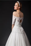 Modest Elegant Big Puffy Lace Wedding Dresses With Sleeves PFW0288