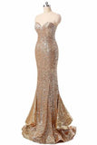 Sweetheart Sequin Shiny Long Mermaid Handmade Prom Dresses PFP1084