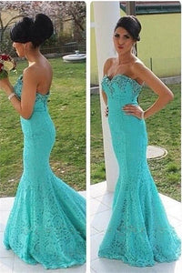Mother Of The Bridal Dresses Mermaid Lace Beading Prom Dresses PFP1154