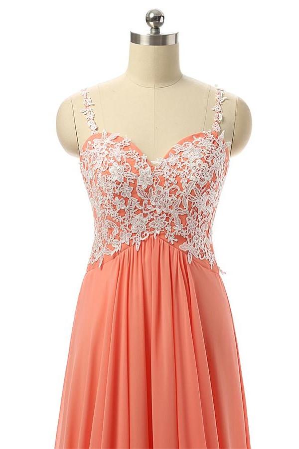 chinese dress ladies Coral Pink Tired Crop Top Prom Dress For Teens Graduation Formal Gown –  Siaoryne main image 1