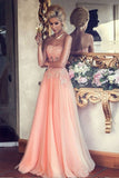 Pretty Pink Long Sweetheart Lace Beading Open Back Prom Dresses PFP1224